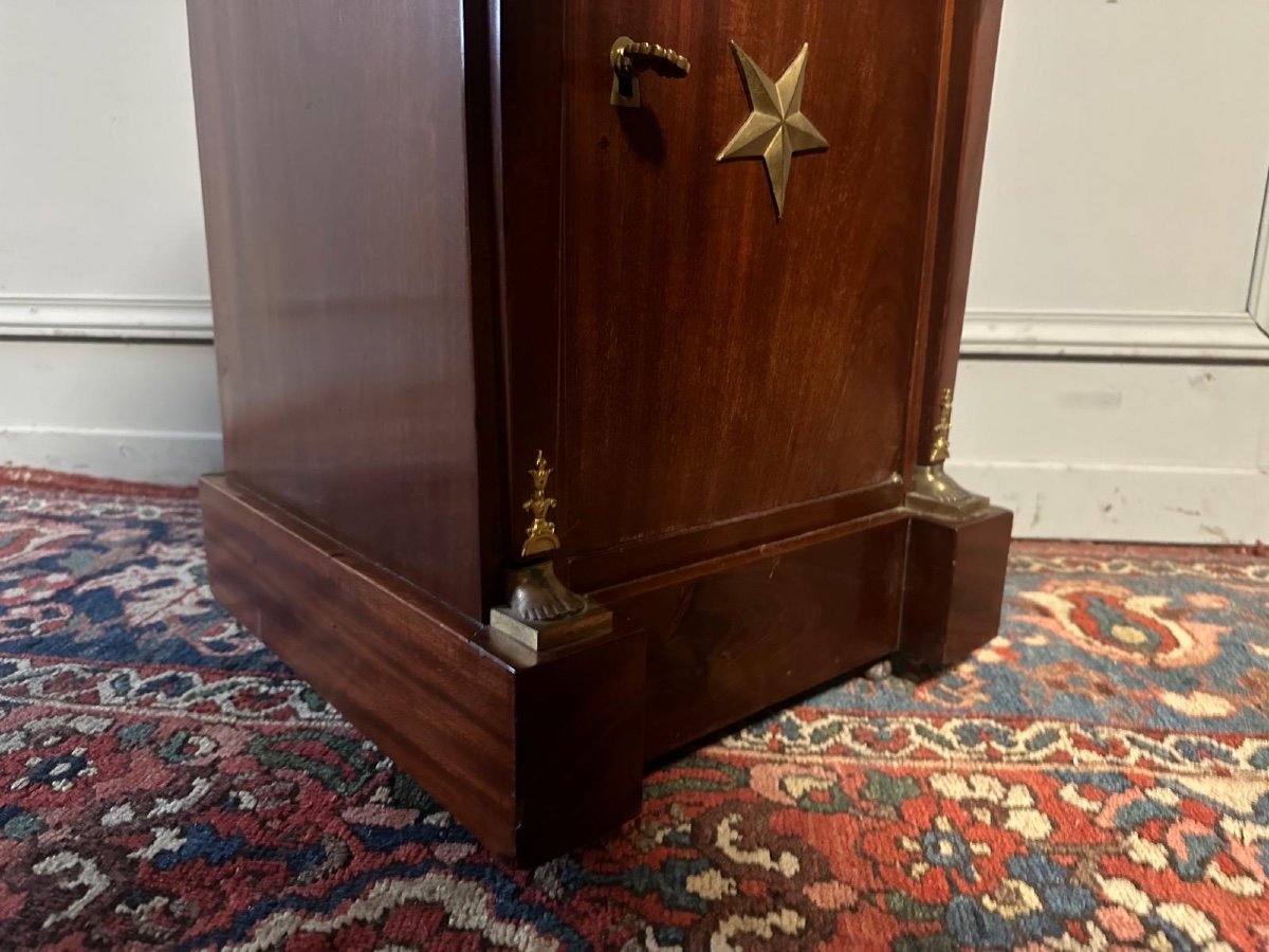 Empire Style Bedside Table, Return From Egypt, In Mahogany.-photo-1