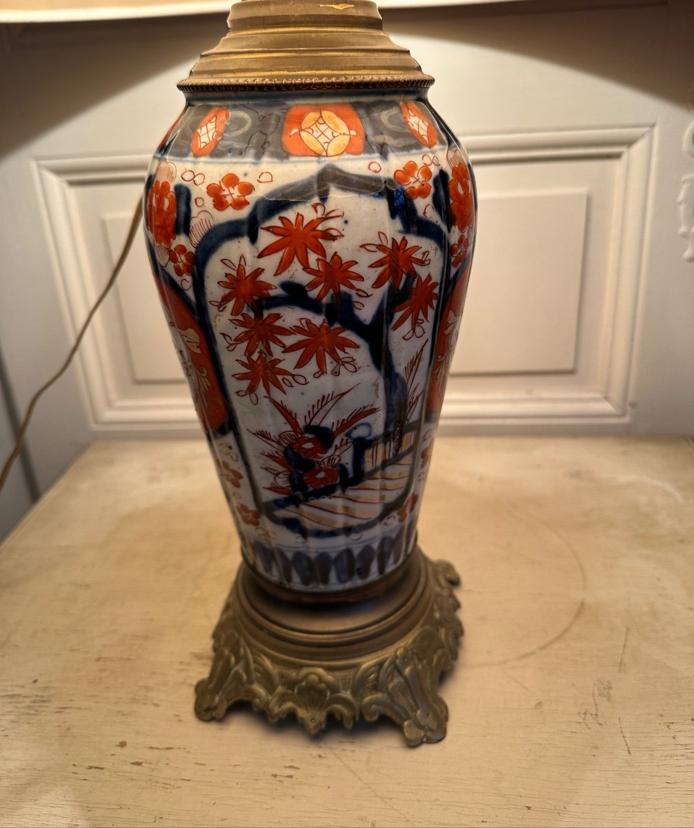 Imari Porcelain Lamp (japan) 19th Century. -photo-2