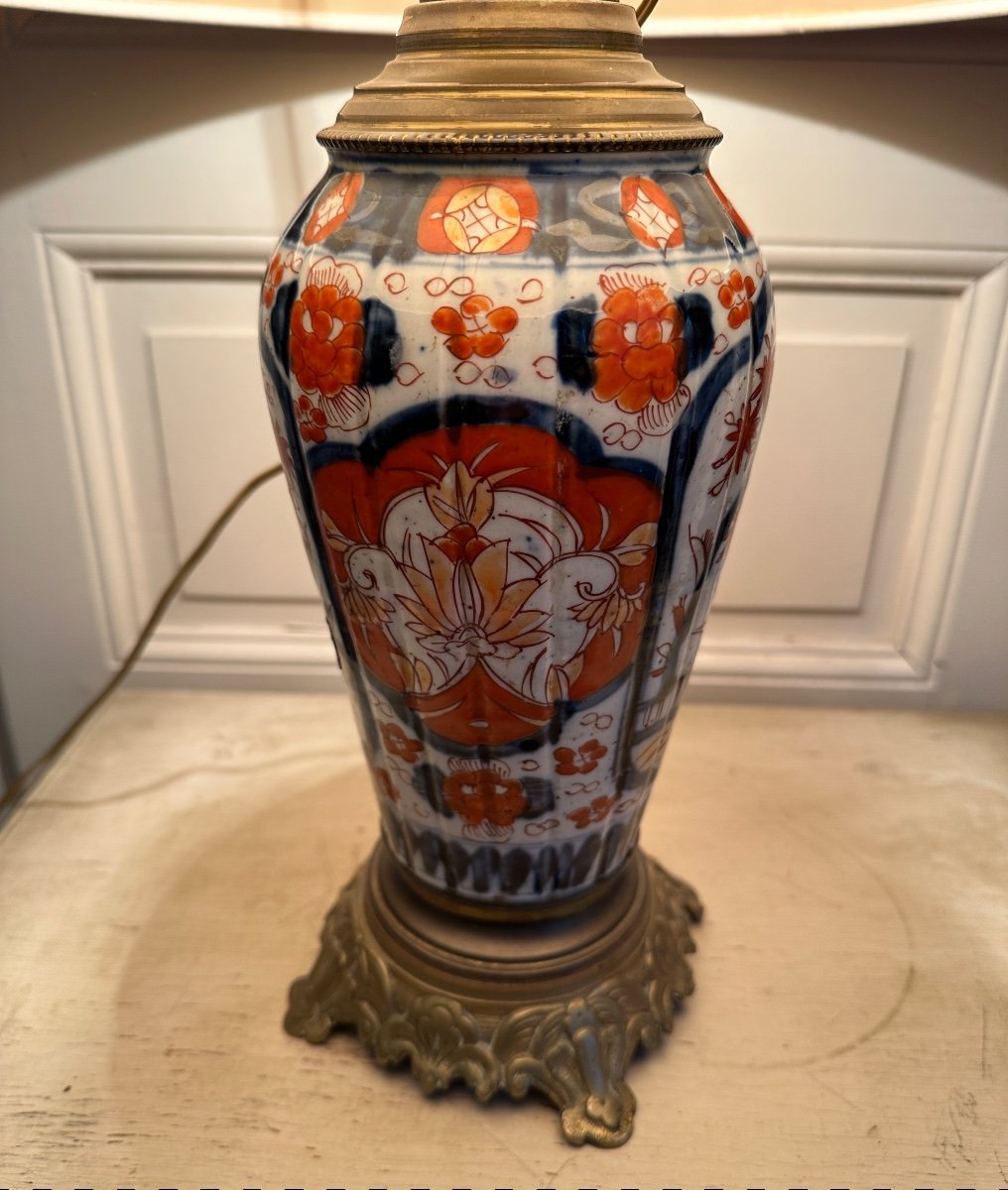 Imari Porcelain Lamp (japan) 19th Century. -photo-3