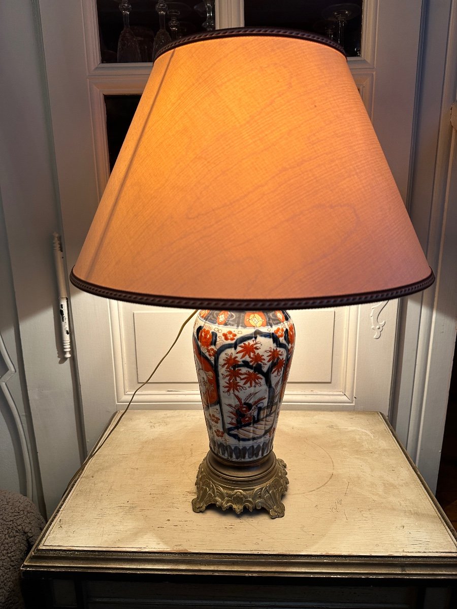 Imari Porcelain Lamp (japan) 19th Century. -photo-4