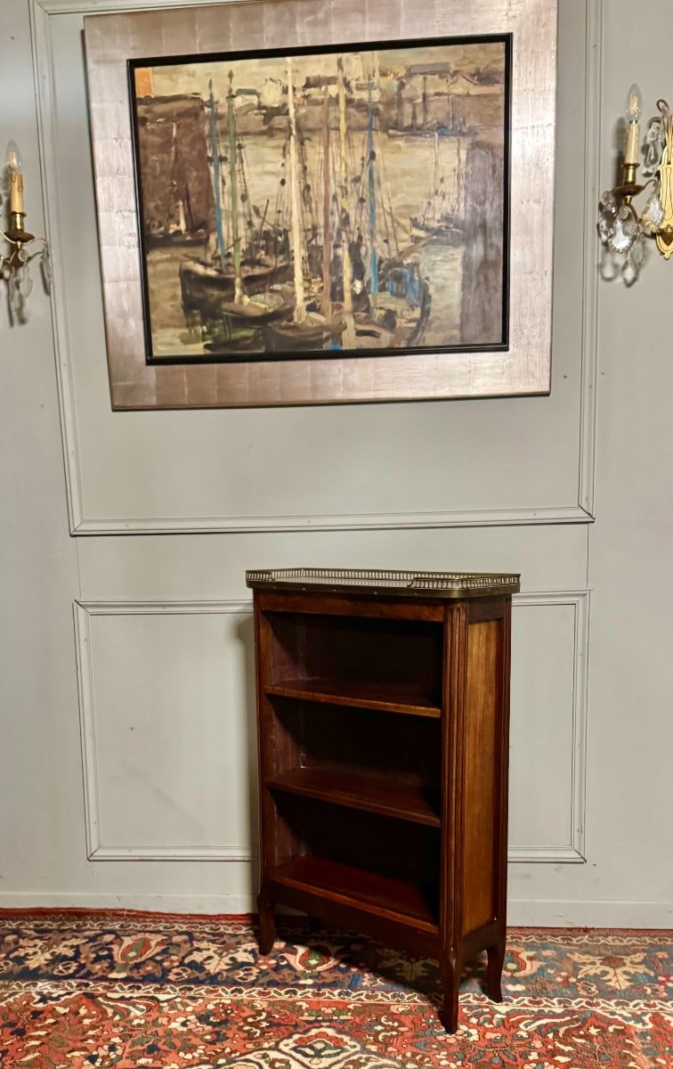   Louis XV / Louis XVI Transition Style Bibus / Bookcase In Mahogany. -photo-2