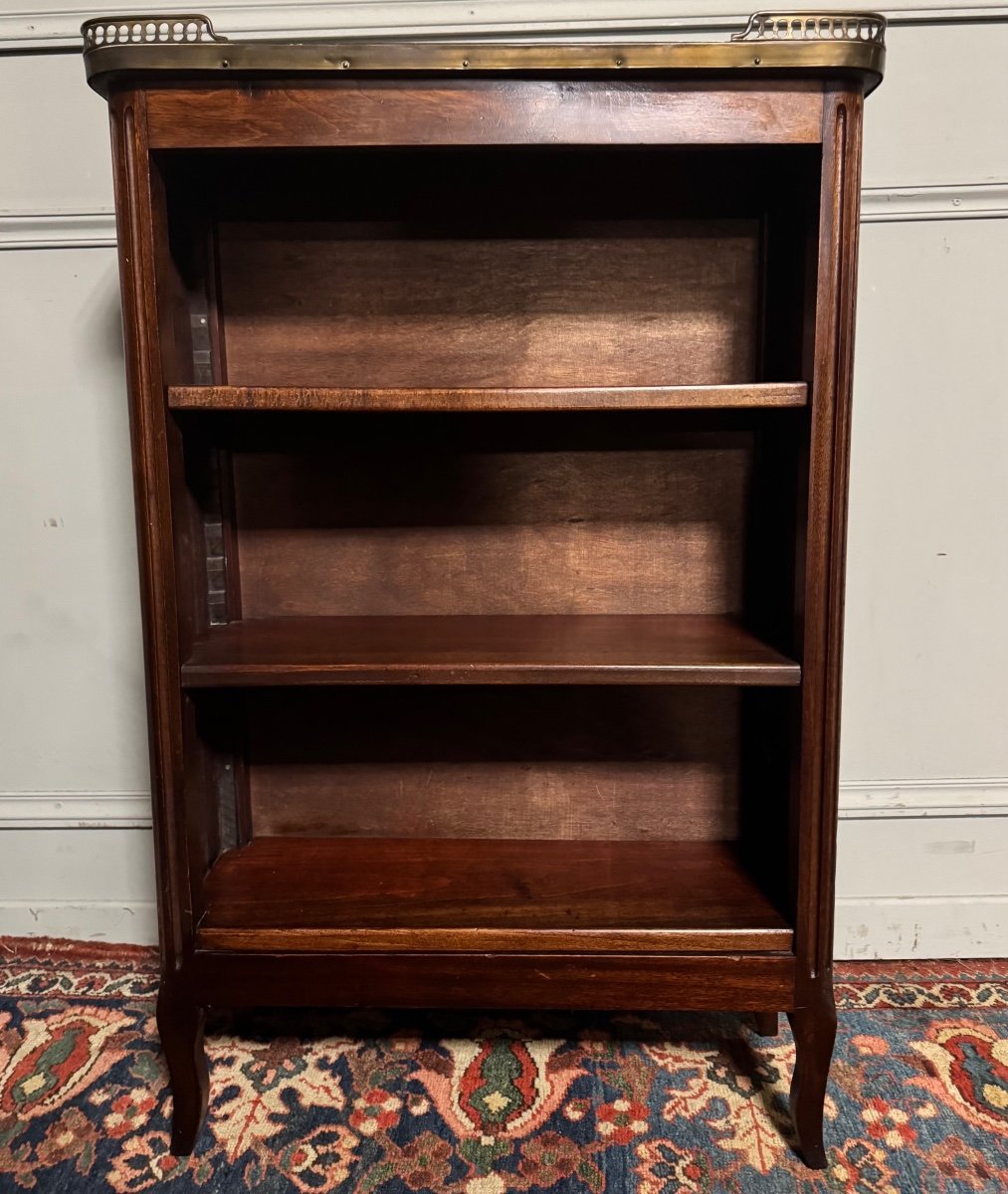   Louis XV / Louis XVI Transition Style Bibus / Bookcase In Mahogany. -photo-3