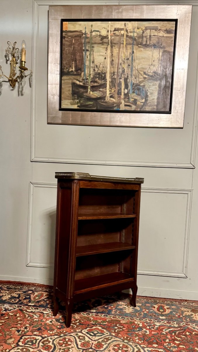   Louis XV / Louis XVI Transition Style Bibus / Bookcase In Mahogany. 