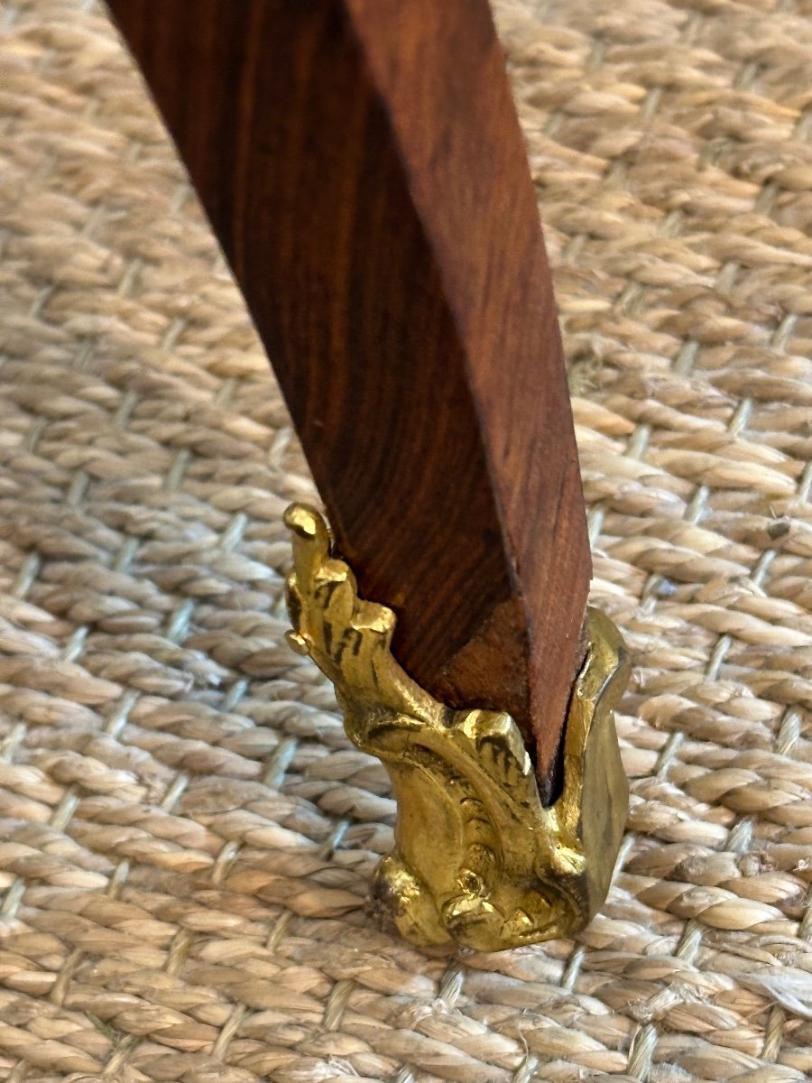 18th Century Bedside Table / Snack Table In Marquetry. -photo-4