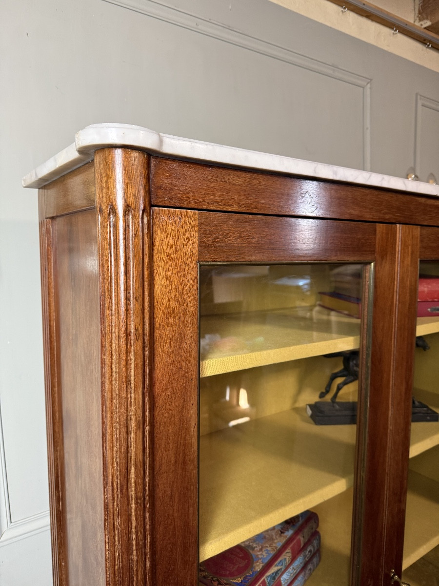 Louis XVI Style Mahogany Bookcase/display Cabinet. -photo-1