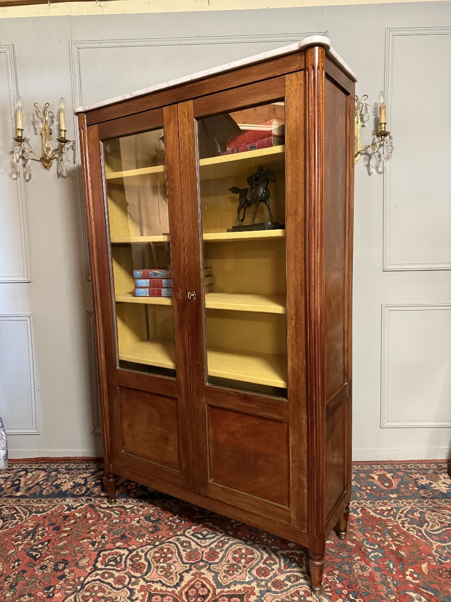 Louis XVI Style Mahogany Bookcase/display Cabinet. 