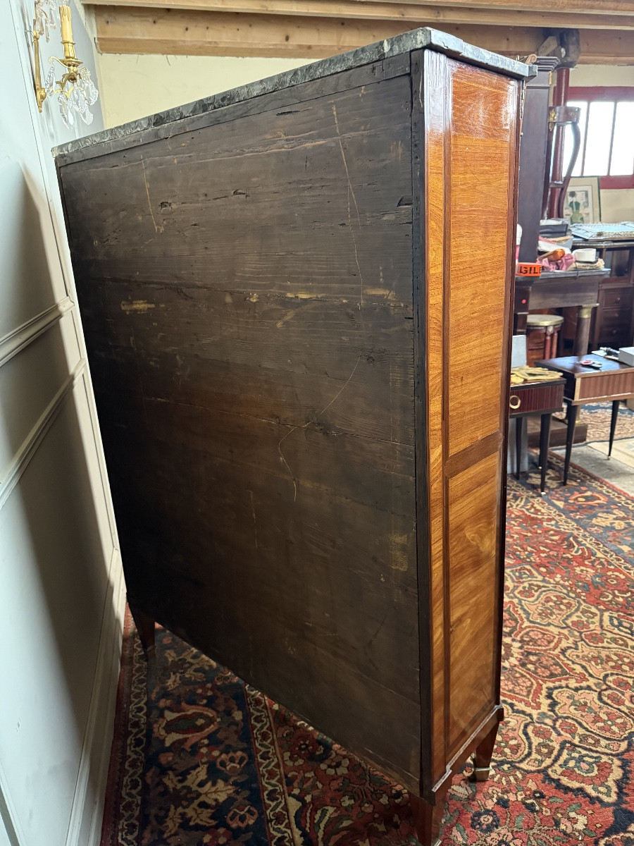 Louis XVI Period Display Cabinet / Bookcase In Marquetry. -photo-1