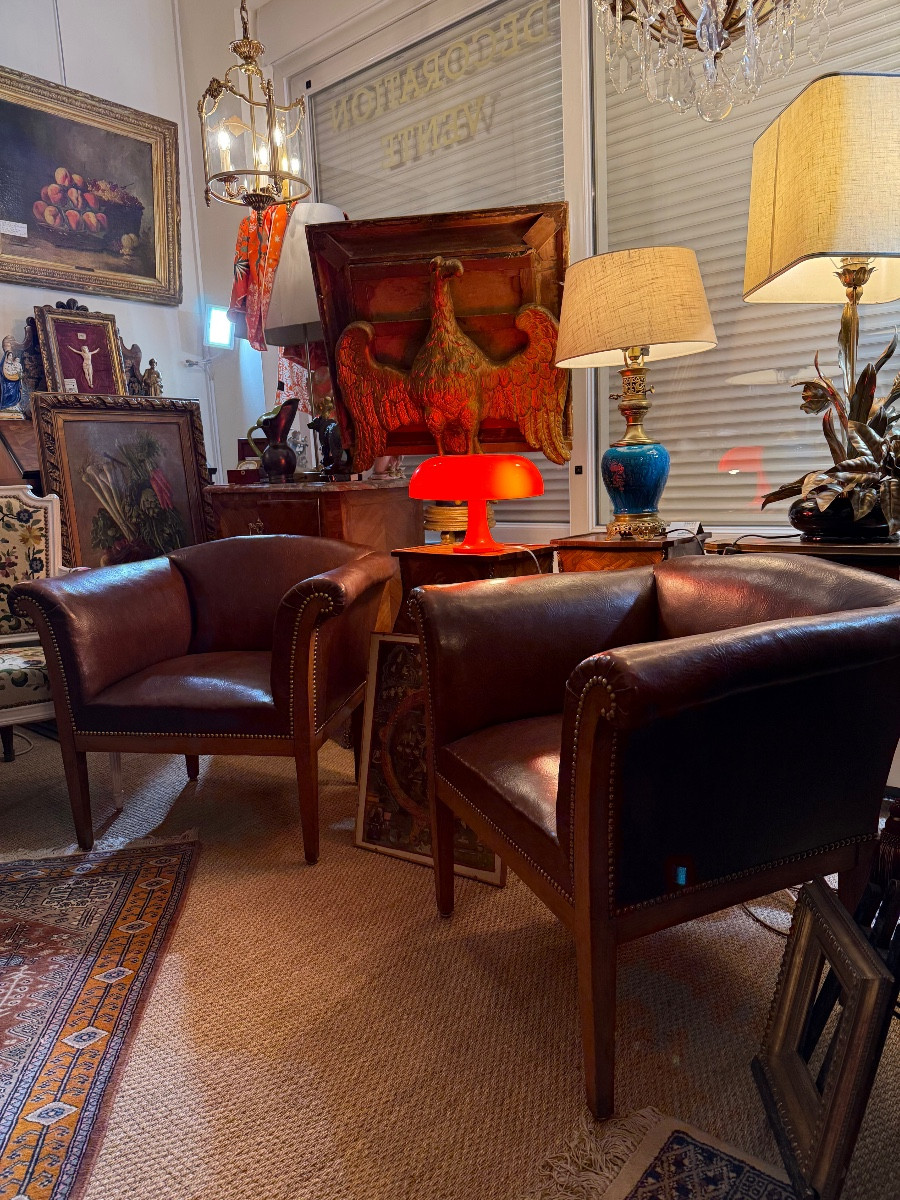 Paire De Fauteuils d'époque Art- Déco. -photo-3