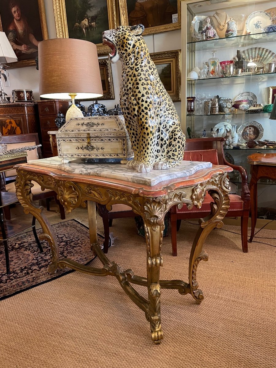 Game Table In Golden Wood From Late XIX Th Century