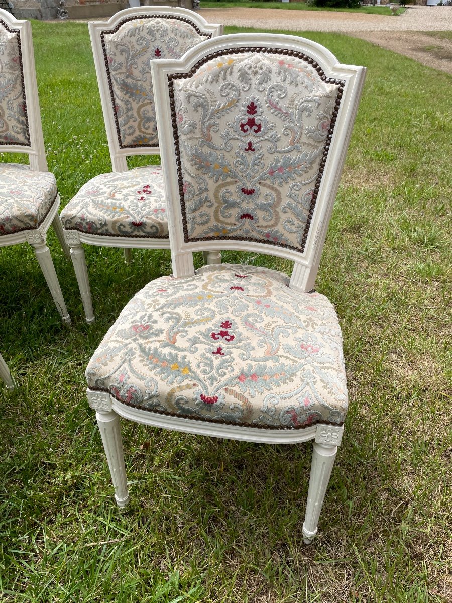 Suite De Huit Chaises De Style Louis XVI.-photo-3