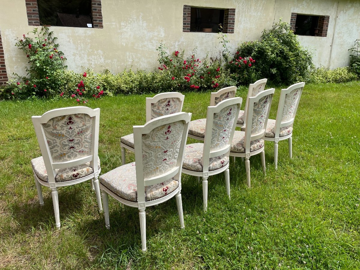 Suite De Huit Chaises De Style Louis XVI.-photo-4