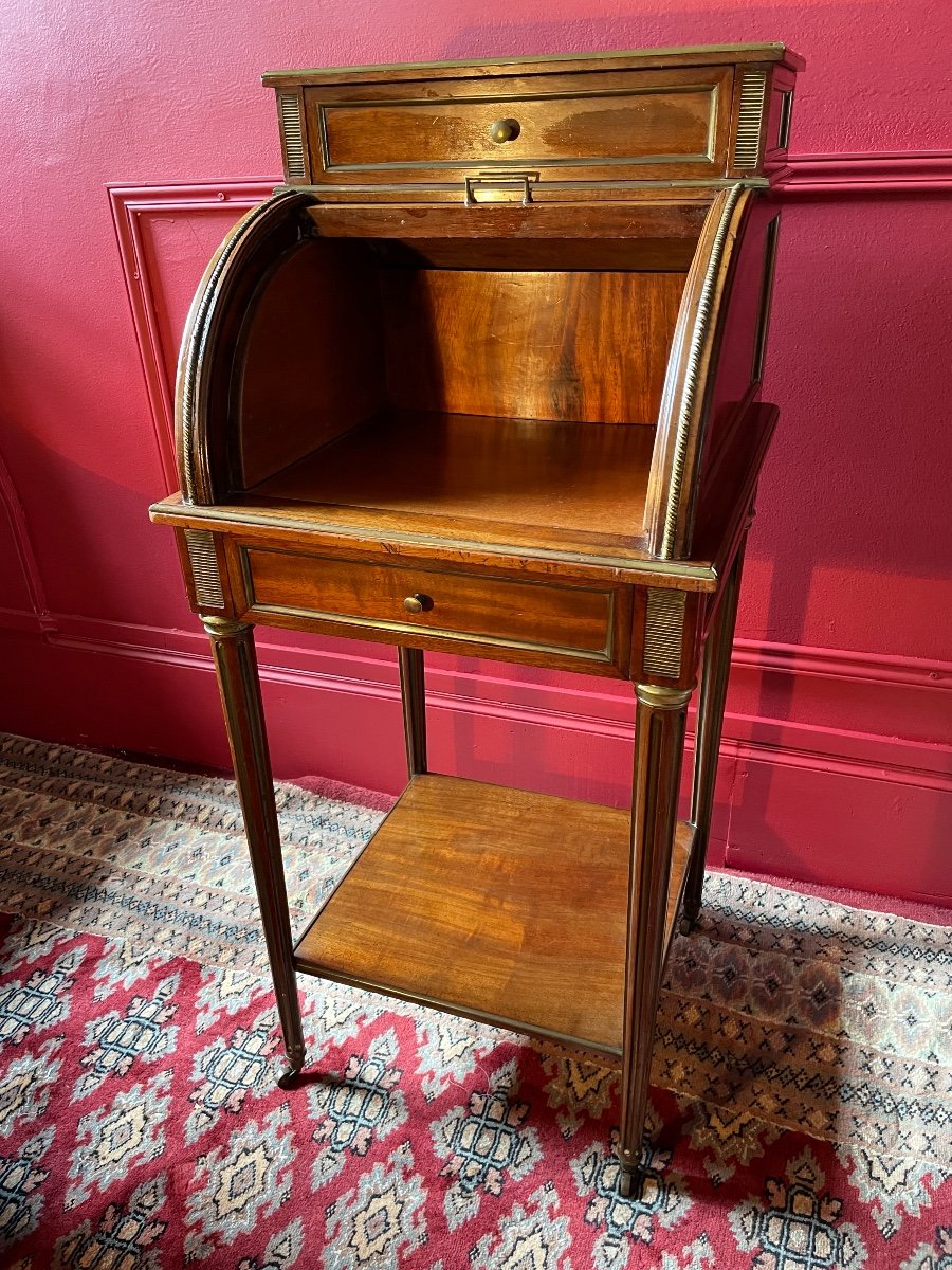 Louis XVI Style Cylinder Bedside Mahogany.-photo-2