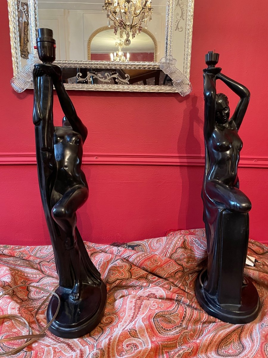 Two Art Deco Style Lamp Feet-photo-3