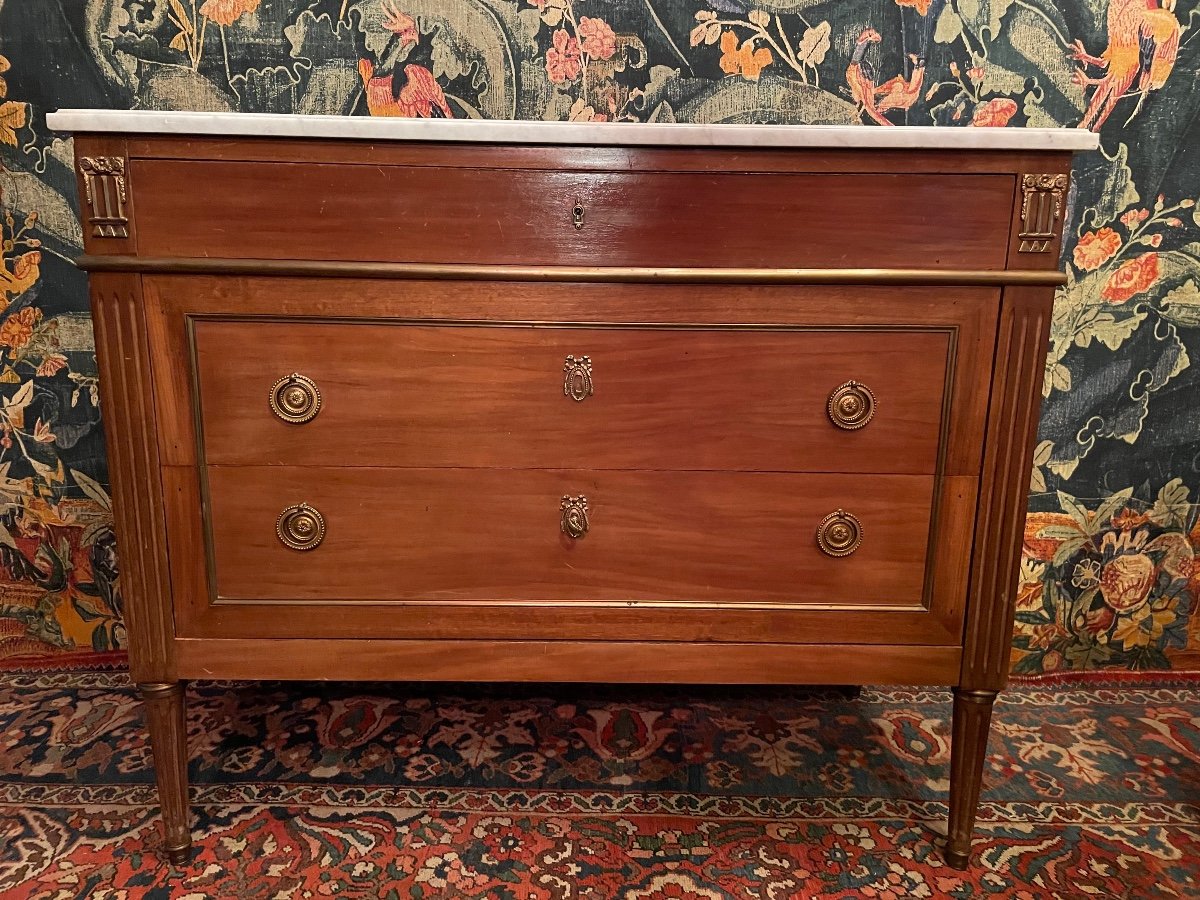 Louis XVI Style Dresser In Mahogany.-photo-2