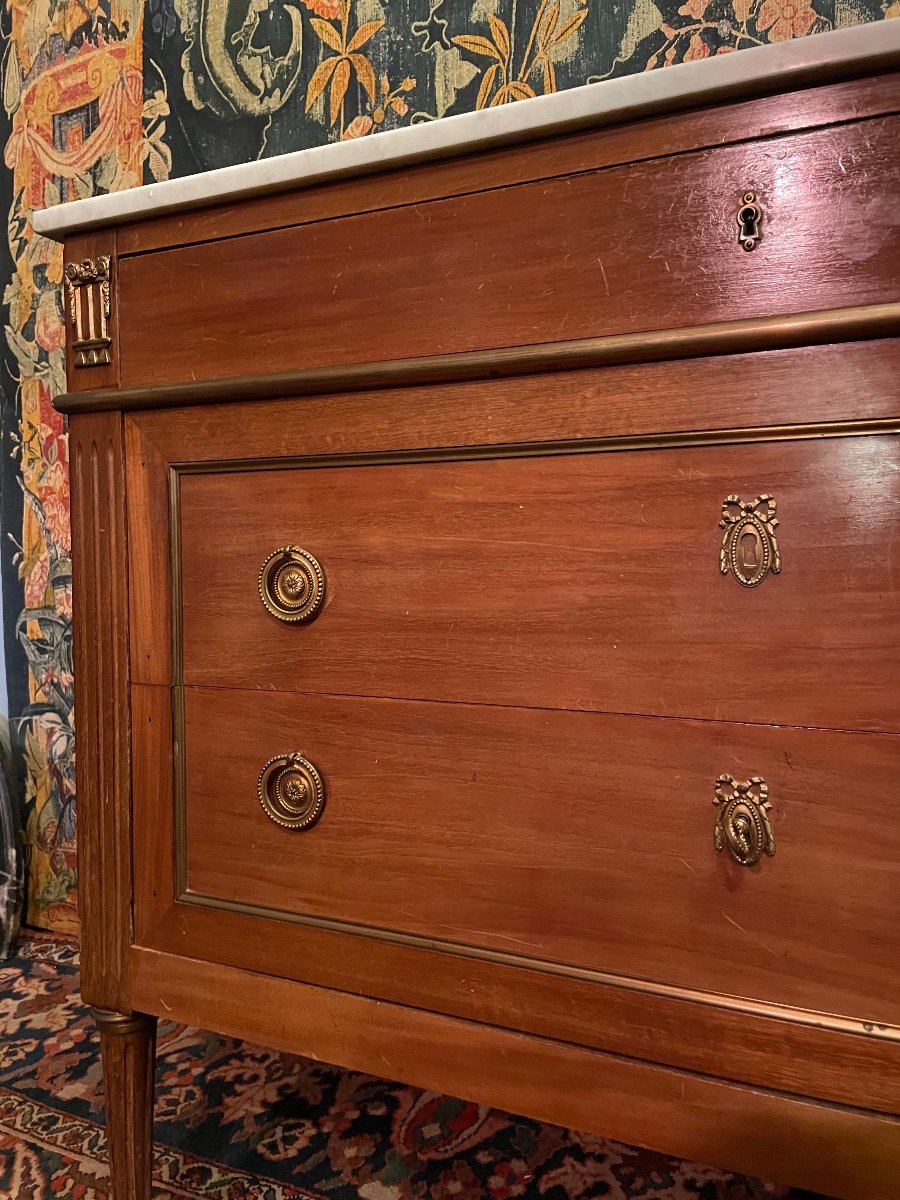 Louis XVI Style Dresser In Mahogany.-photo-4