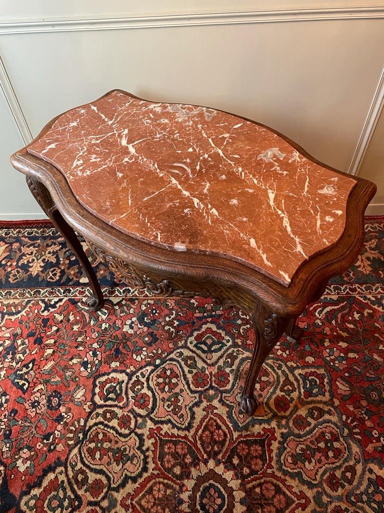 Middle Table / Living Room Table Louis XV Style, In Natural Wood.-photo-3