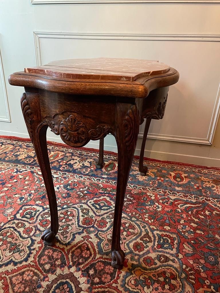 Table De Milieu / Table De Salon De Style Louis XV, En Bois Naturel. -photo-4