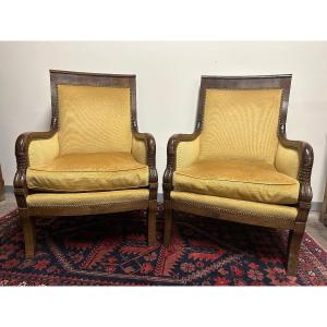 Pair Of Empire Style Bergeres.