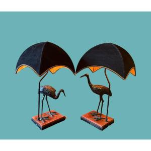 Pair Of Ibis Lamps Maison Madec Rennes. 