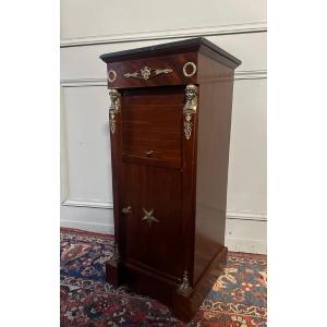 Empire Style Bedside Table, Return From Egypt, In Mahogany.