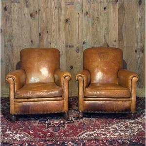 Pair Of Patinated Sheepskin Armchairs. 1930s/40s. 