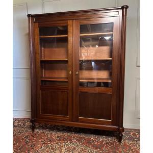 Louis XVI Style Mahogany Bookcase/display Cabinet. 