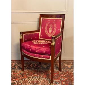 Bergère De Style Empire En Acajou. 