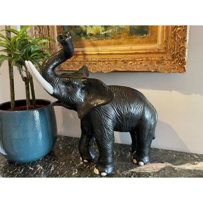 Ceramic Elephant Statue Circa 1980