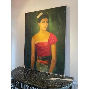 Raden Basoeki Abdullah (1915-1993). "indonesian Beauty". Oil On Canvas.