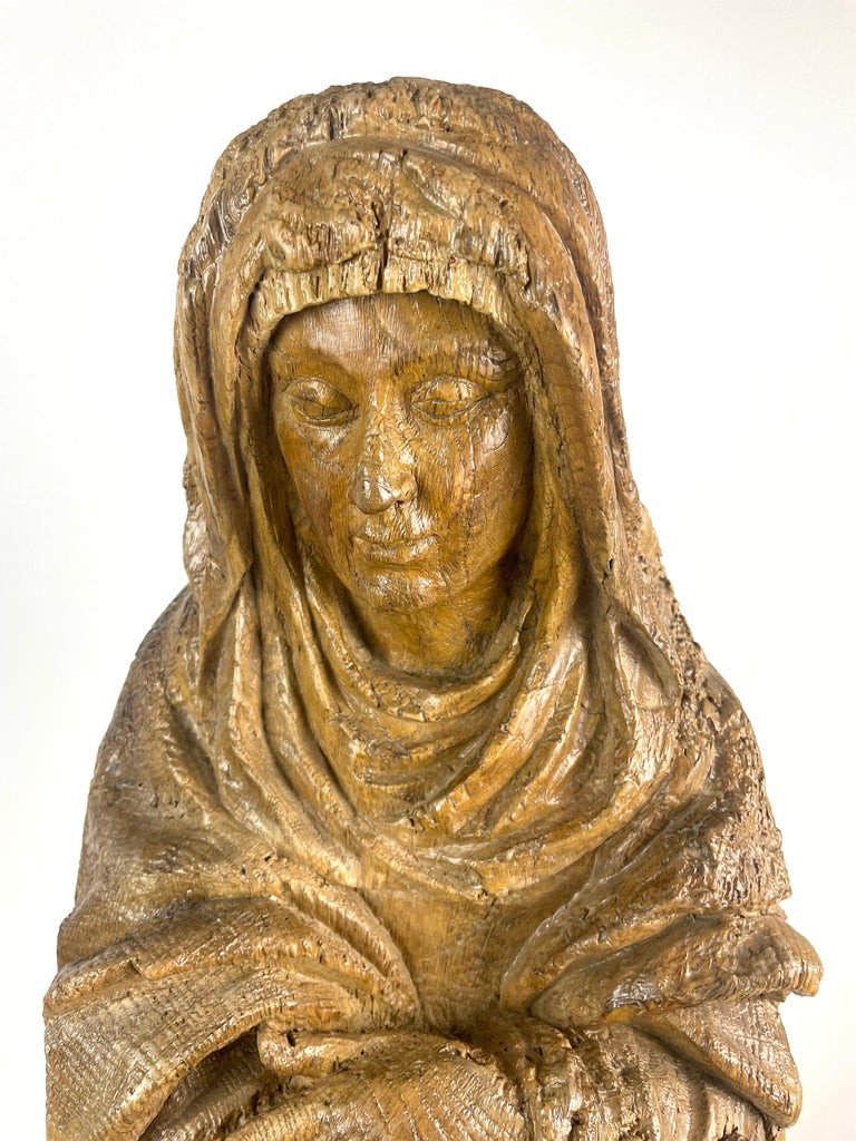 Religious Sculpture Of Saint In Carved Natural Wood, Late 17th Century Early 18th Century France-photo-3