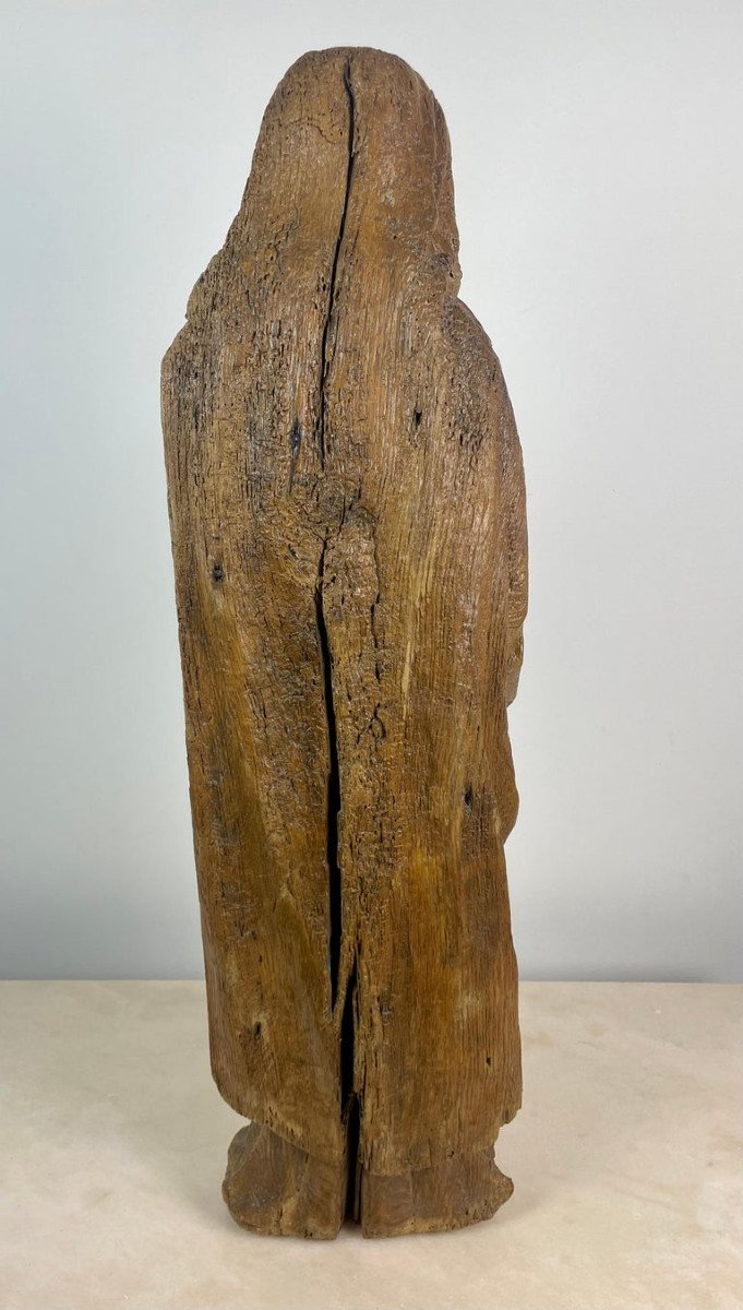 Religious Sculpture Of Saint In Carved Natural Wood, Late 17th Century Early 18th Century France-photo-4