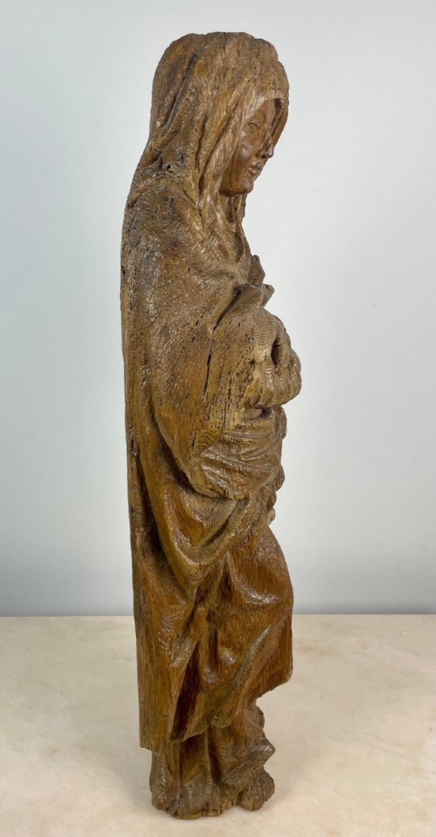 Religious Sculpture Of Saint In Carved Natural Wood, Late 17th Century Early 18th Century France-photo-5