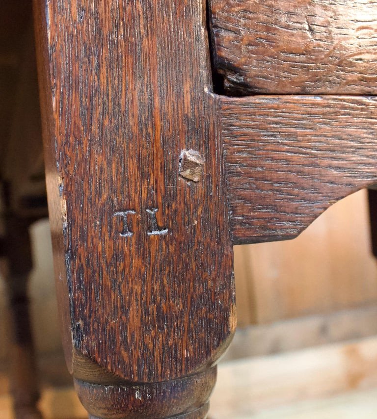 Table Guéridon - Gate Leg - Anglaise Pliante En Bois De Chêne -  XVIIIème Siècle Angleterre - estampille TL-photo-2