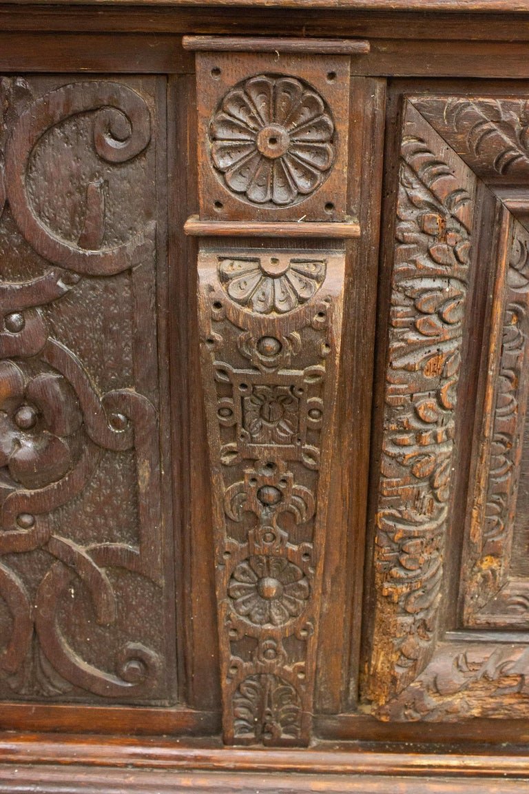 French Renaissance Wooden Safe Bench, 17th Century, France-photo-5