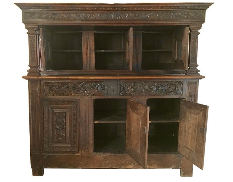 Buffet-credenza Cabinet Deux Corps Renaissance 16th Century France-photo-4