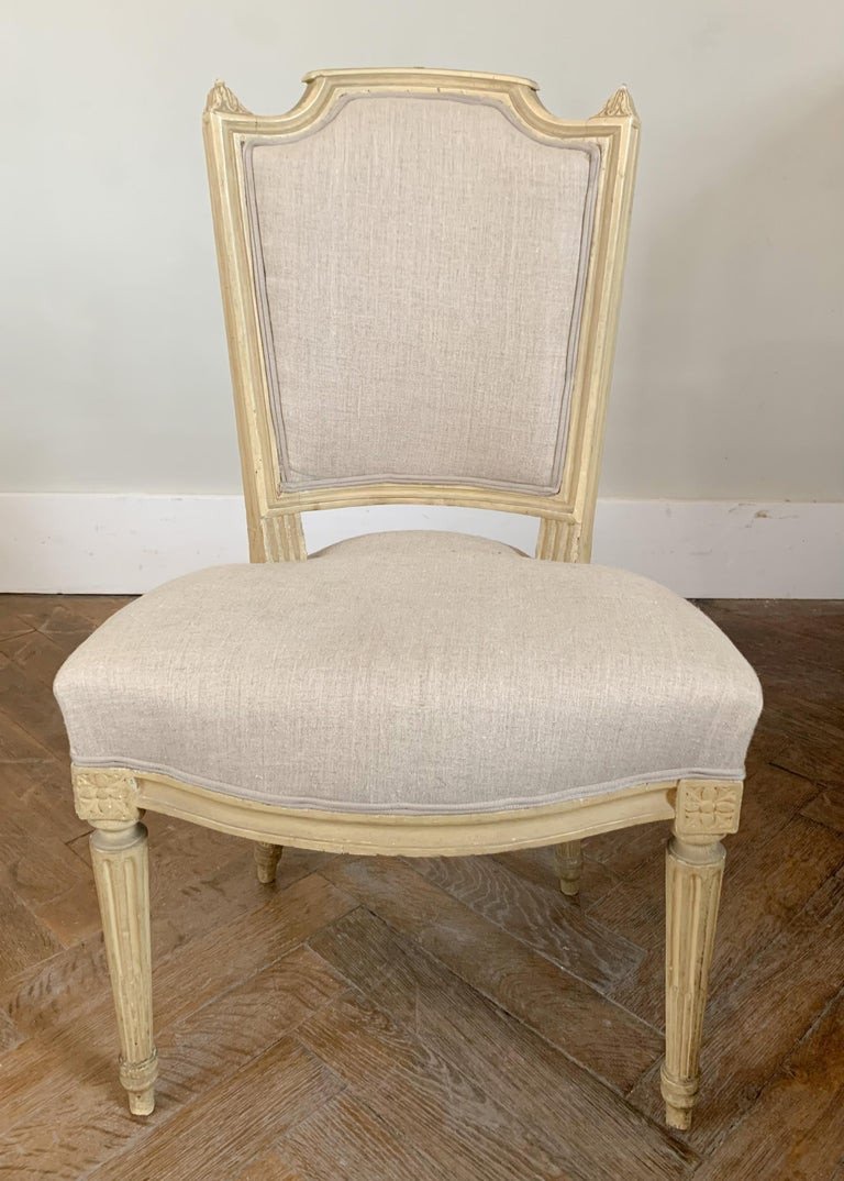 Set Of 4 Chairs And 2 Linen Tapestry Armchairs - Louis XV Style - 19th France-photo-3