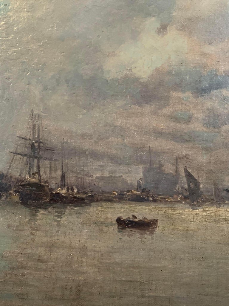 Oil On Canvas - Painting Of A Navy - 19th Century - France-photo-1