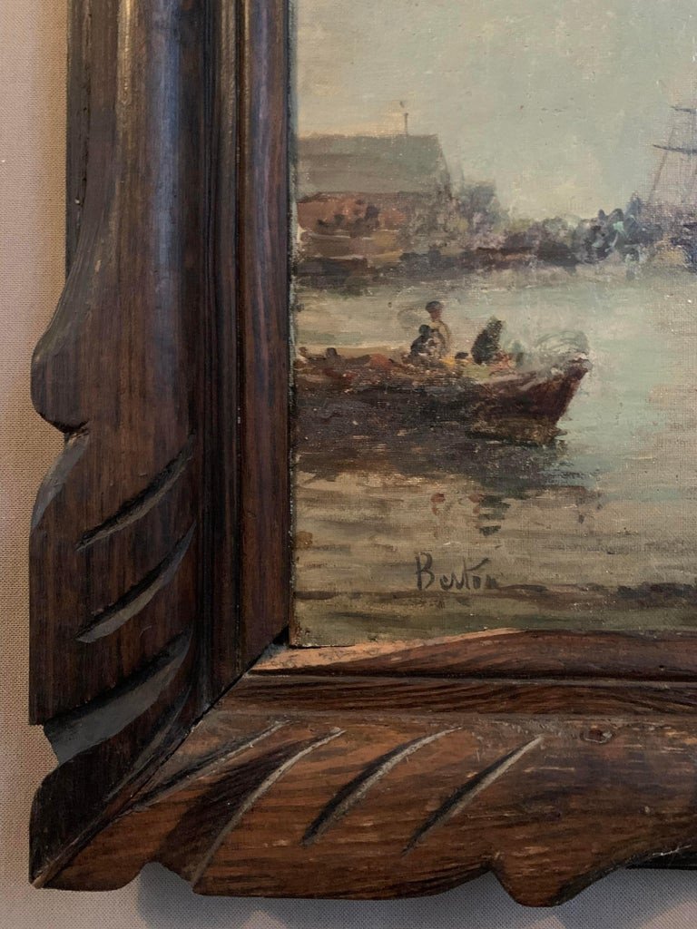 Huile Sur Toile - Tableau d'Une Marine - 19ème Siècle - France-photo-2