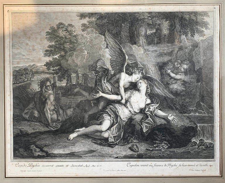 Antoine Coypel - Gravure "amor Et Psyché" De Jean Audran, XVIIIe Siècle - France-photo-4