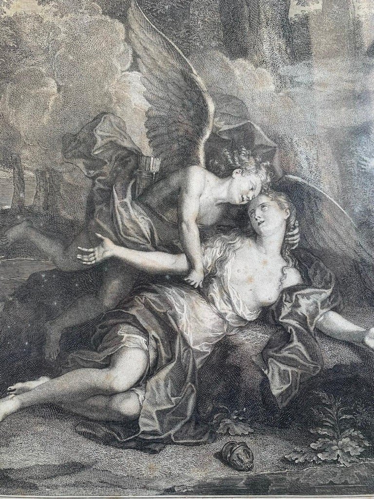 Antoine Coypel - Gravure "amor Et Psyché" De Jean Audran, XVIIIe Siècle - France-photo-4