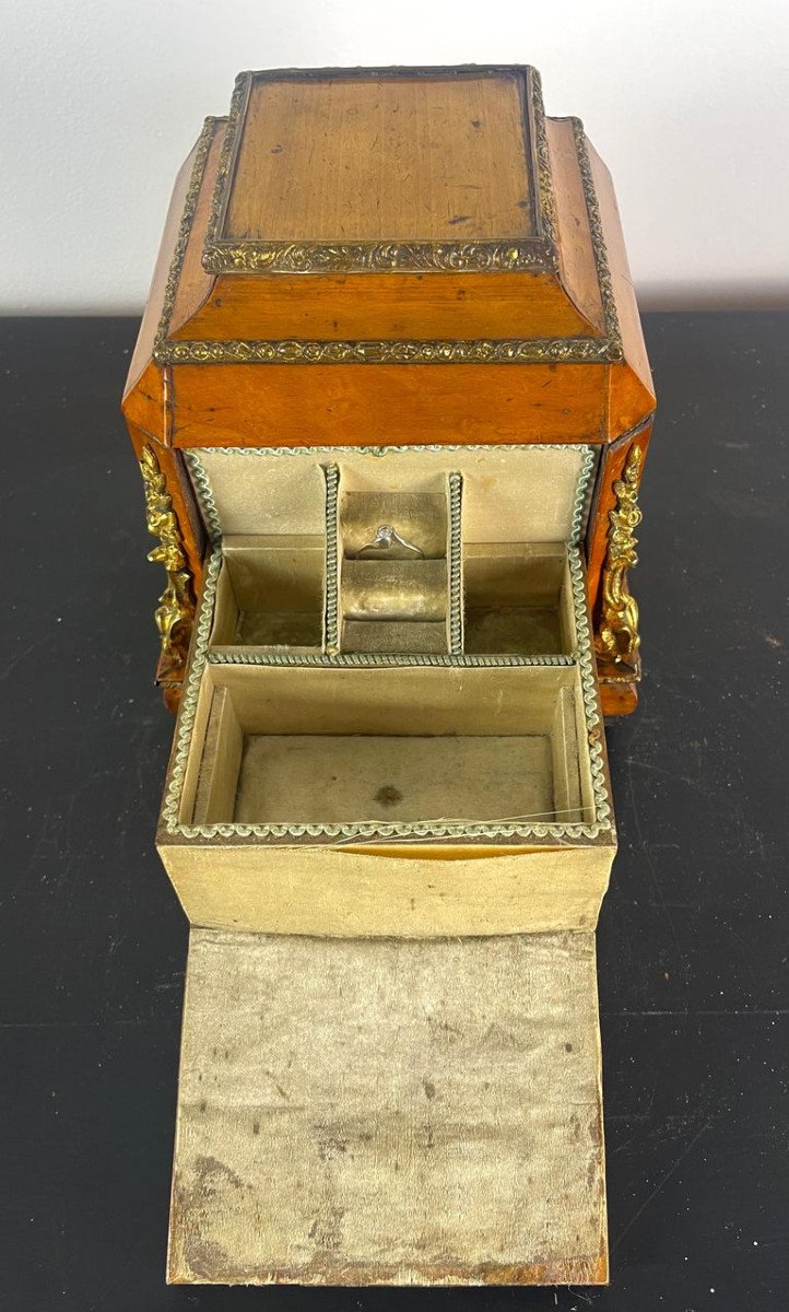 Jewelry Boxes - Wooden Box With Key, 19th Century Restoration Period, France-photo-3