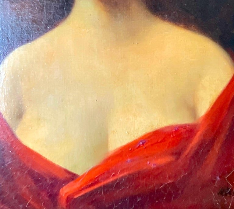 Portrait De Femme - Tableau - Huile Sur Panneau - Début XXème Siècle - Signé Rolland - Encadré -photo-2