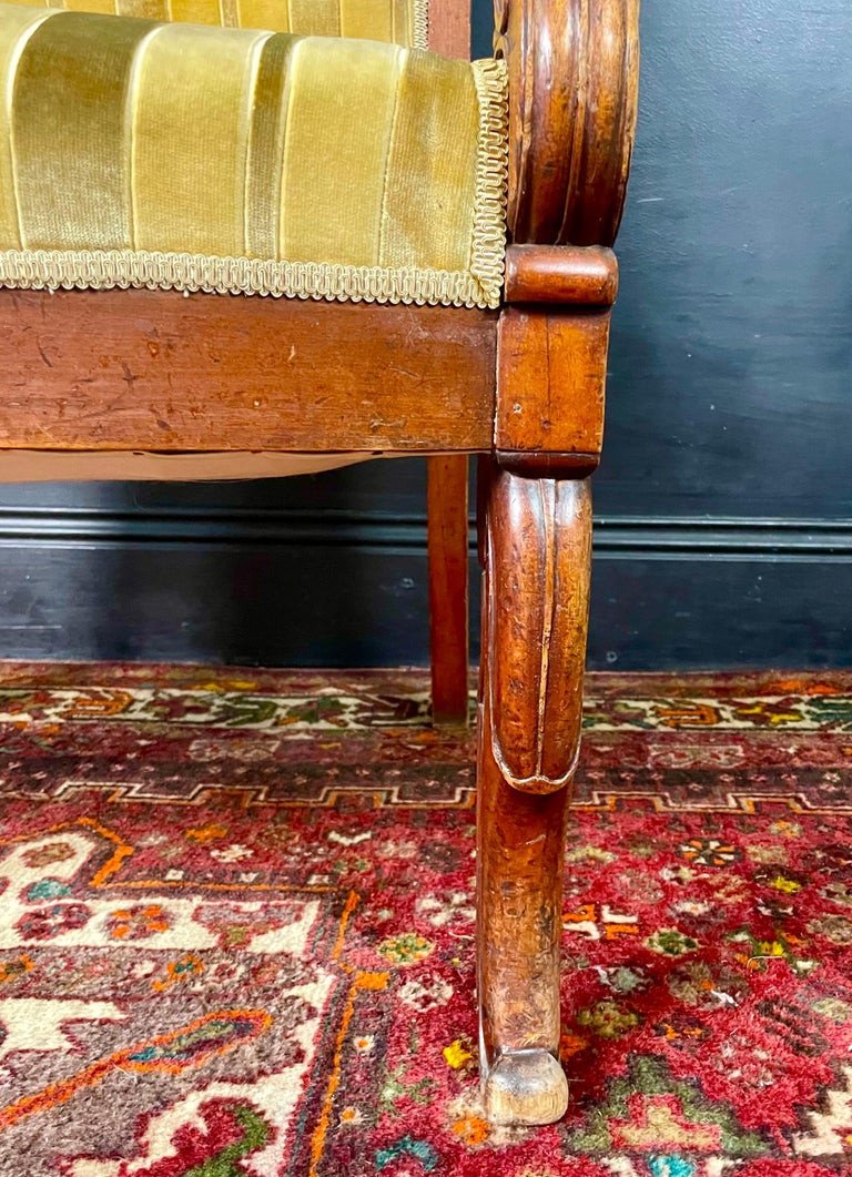 Armchair With Crosses In Carved And Molded Mahogany - Empire Period 19th France-photo-2