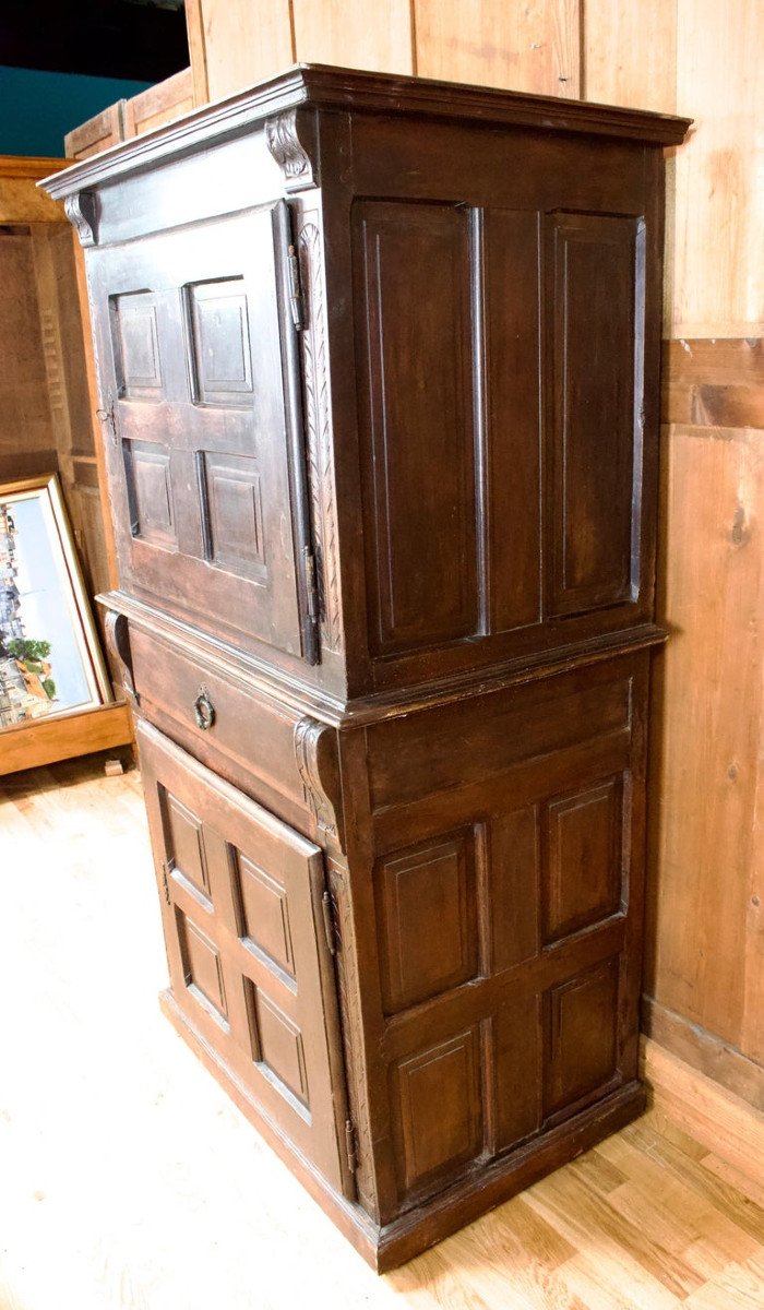 Cabinet, petite armoire d'époque Louis XIII - XVIIème Siècle-photo-2