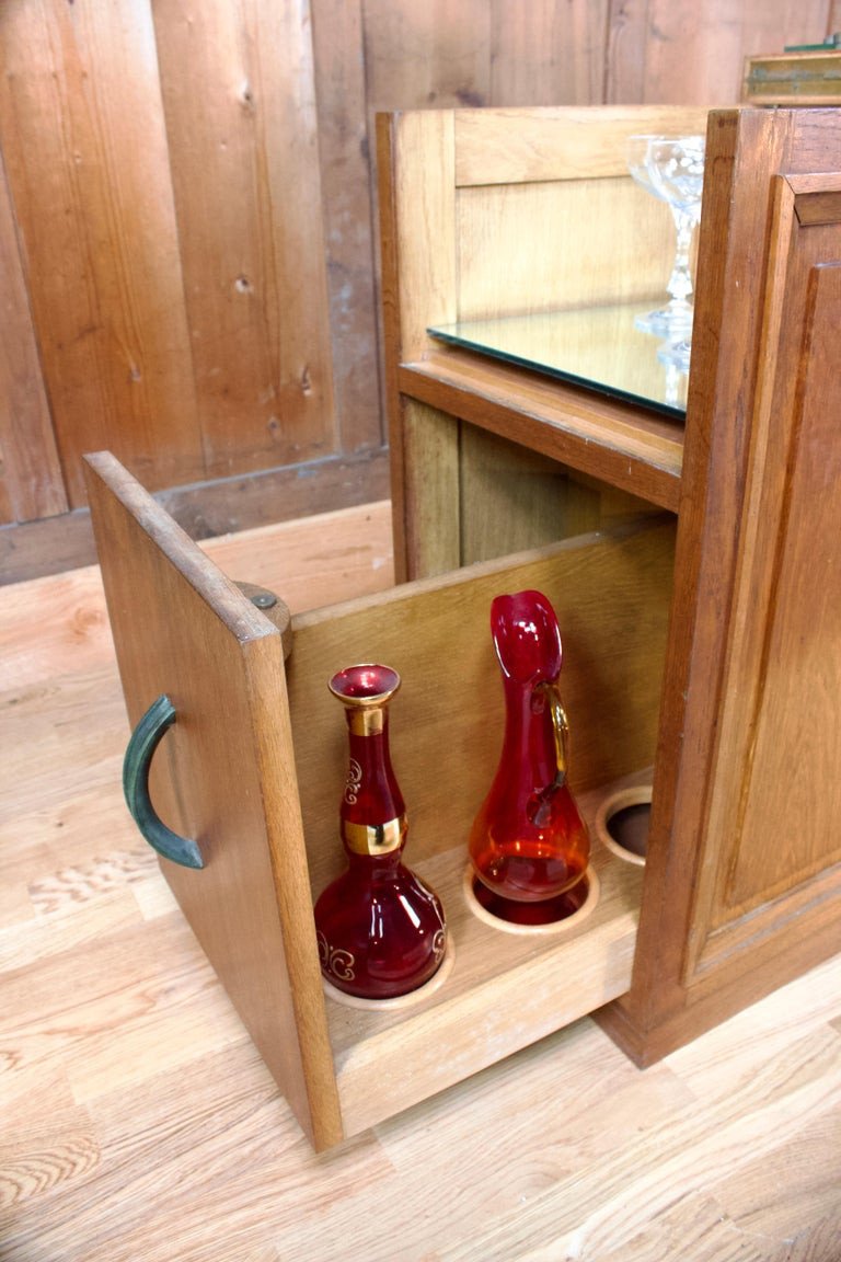 Bar Cabinet With Bottle Rack And Mirror - Art Deco Circa 1930 - France-photo-2