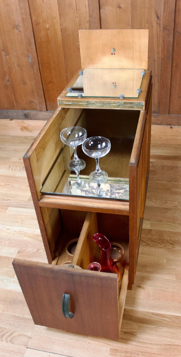 Bar Cabinet With Bottle Rack And Mirror - Art Deco Circa 1930 - France-photo-3