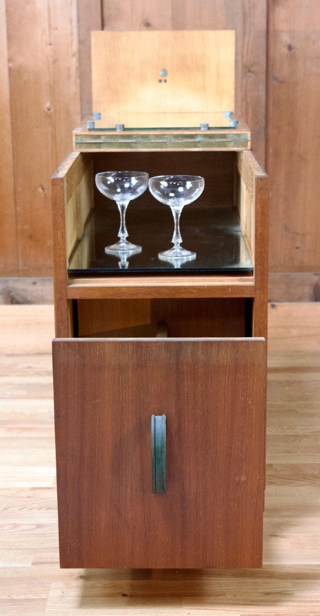 Bar Cabinet With Bottle Rack And Mirror - Art Deco Circa 1930 - France-photo-2