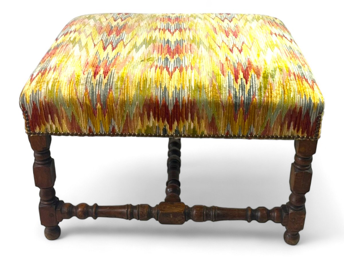  Pouf / Repose-pieds / Ottoman / Tabouret D’appoint Velours - Epoque Louis 13 – France-photo-8