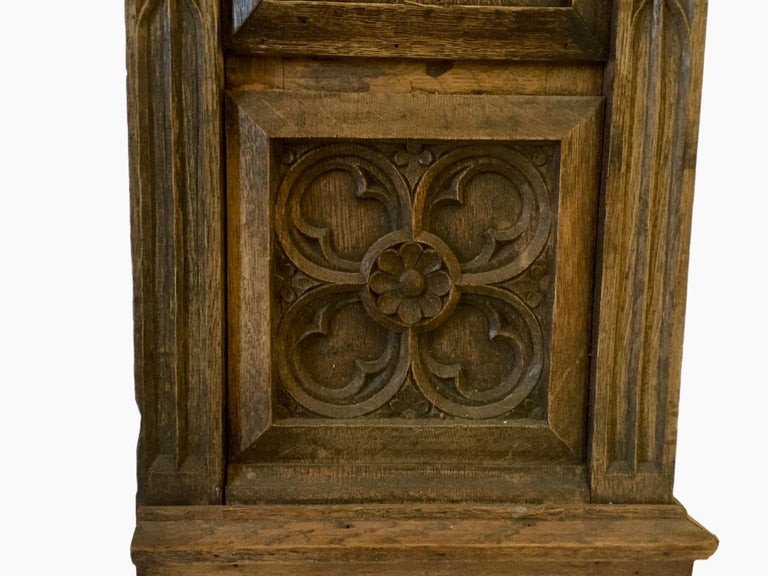 Neo Gothic / Gothic Revival Fireplace In Carved Oak - 19th - 15th Century Panels - France-photo-3