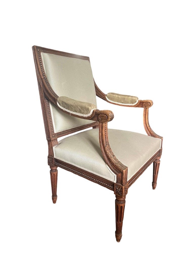 Louis XVI Style "à La Reine" Armchair - Carved Beech - France Napoleon III 19th-photo-2